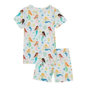 Clearance Mermaid Magic Bamboo Short Pj Set - CaringForTots - Professional Baby and Children's Products | Caring for Growth, Caring for Every Moment