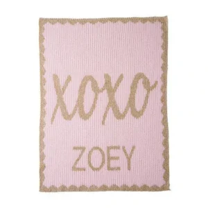 Hot Metallic Hugs Kisses Name Stroller Blanket - CaringForTots - Professional Baby and Children's Products | Caring for Growth, Caring for Every Moment
