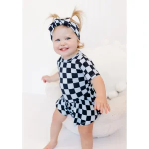 New Midnight Checkers Dream Bodysuit Dress - CaringForTots - Professional Baby and Children's Products | Caring for Growth, Caring for Every Moment
