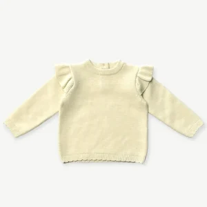 Flash Sale Milan Classic Ruffle Knit Baby Pullover Sweater Pant Set - Cream - CaringForTots - Professional Baby and Children's Products | Caring for Growth, Caring for Every Moment