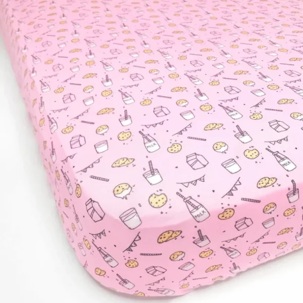 Hot Milk & Cookies Pink Bamboo Crib Sheet - CaringForTots - Professional Baby and Children's Products | Caring for Growth, Caring for Every Moment
