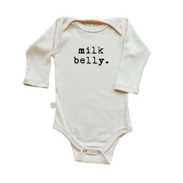 Store Milk Belly - Long Sleeve Organic Baby Bodysuit - CaringForTots - Professional Baby and Children's Products | Caring for Growth, Caring for Every Moment