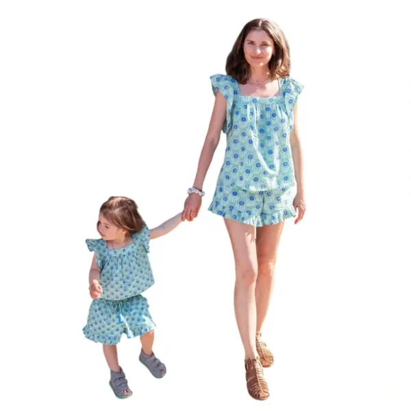 Fashion Mini O&i Issy Shorts Green And Blue Azalea - CaringForTots - Professional Baby and Children's Products | Caring for Growth, Caring for Every Moment