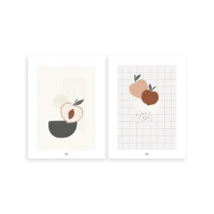 Online Minima - Set Of 2 Art Prints - Peaches - CaringForTots - Professional Baby and Children's Products | Caring for Growth, Caring for Every Moment