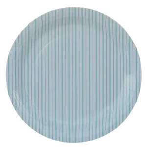 Shop Mint Fine Stripes Plates (set Of 8) - CaringForTots - Professional Baby and Children's Products | Caring for Growth, Caring for Every Moment