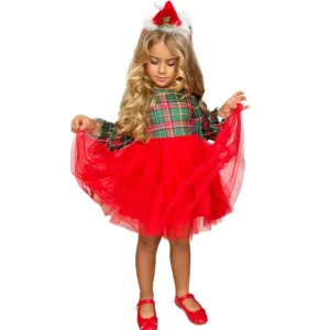 Discount Mistletoes And Twirls Christmas Plaid Tutu Dress - CaringForTots - Professional Baby and Children's Products | Caring for Growth, Caring for Every Moment