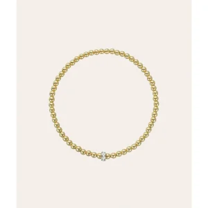 Shop All | 3mm Gold Bead Bracelet With Diamond Bar - CaringForTots - Professional Baby and Children's Products | Caring for Growth, Caring for Every Moment