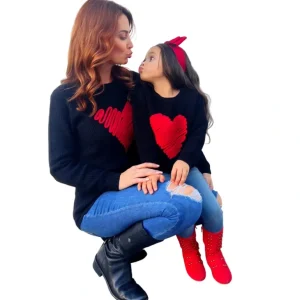 Online Mommy And Me Love Note Red Heart Sweater - CaringForTots - Professional Baby and Children's Products | Caring for Growth, Caring for Every Moment