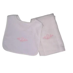 Store Monogrammed Terry Bib And Burp Set - CaringForTots - Professional Baby and Children's Products | Caring for Growth, Caring for Every Moment