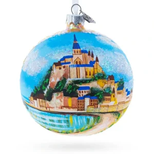 Clearance Mont Saint-michel, Normandy, France Glass Ball Christmas Ornament 4 Inches - CaringForTots - Professional Baby and Children's Products | Caring for Growth, Caring for Every Moment