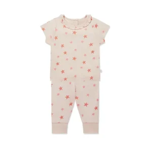 Outlet MORI Frilled Summer Pyjamas - Starfish - CaringForTots - Professional Baby and Children's Products | Caring for Growth, Caring for Every Moment
