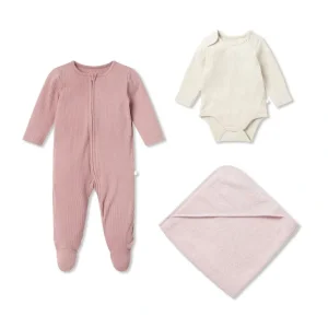 Best MORI Ribbed Soak + Sleep Set - Rose - CaringForTots - Professional Baby and Children's Products | Caring for Growth, Caring for Every Moment
