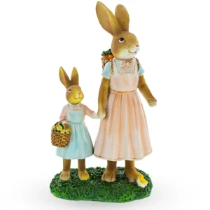 Discount Mother And Daughter Bunnies Sharing Baskets Moment: Delightful Figurine - CaringForTots - Professional Baby and Children's Products | Caring for Growth, Caring for Every Moment
