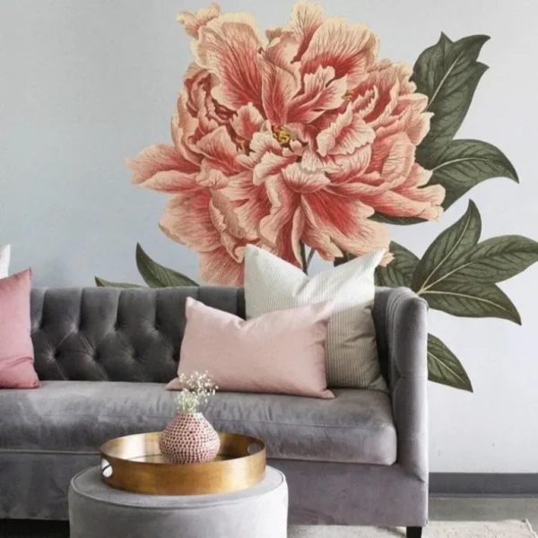 Fashion Mountain Tree Peony Wall Decal - CaringForTots - Professional Baby and Children's Products | Caring for Growth, Caring for Every Moment