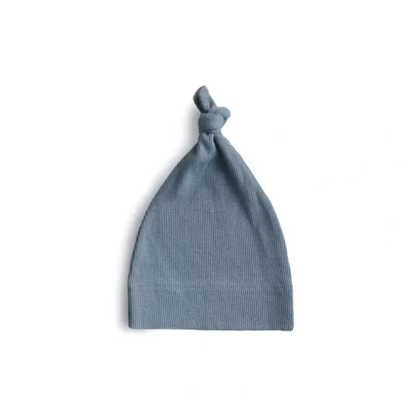 Hot Mushie Ribbed Baby Beanie - Tradewinds - CaringForTots - Professional Baby and Children's Products | Caring for Growth, Caring for Every Moment
