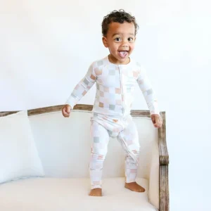 Cheap Muted Checkers Dream Romper - CaringForTots - Professional Baby and Children's Products | Caring for Growth, Caring for Every Moment