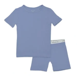 Store Mystic Blue Bamboo Kids Pajama Short Set - CaringForTots - Professional Baby and Children's Products | Caring for Growth, Caring for Every Moment