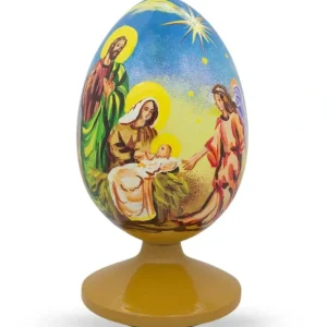 New Nativity Scene With Angel Wooden Egg Figurine 4.75 Inches - CaringForTots - Professional Baby and Children's Products | Caring for Growth, Caring for Every Moment