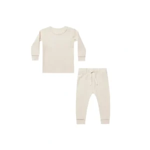 Fashion Natural Waffle Top + Pant Set - CaringForTots - Professional Baby and Children's Products | Caring for Growth, Caring for Every Moment
