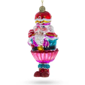 New Nutcracker With Cupcake - Blown Glass Christmas Ornament - CaringForTots - Professional Baby and Children's Products | Caring for Growth, Caring for Every Moment