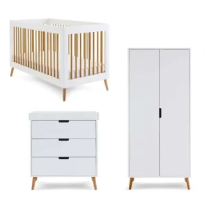 Best Obaby Maya 3 Piece Room Set - White + Natural - CaringForTots - Professional Baby and Children's Products | Caring for Growth, Caring for Every Moment
