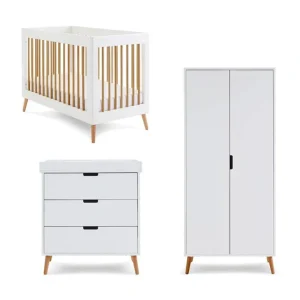Store Obaby Maya Mini 3 Piece Room Set - White + Natural - CaringForTots - Professional Baby and Children's Products | Caring for Growth, Caring for Every Moment