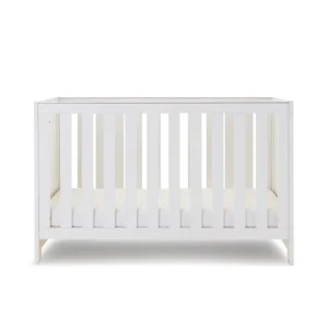 Sale Obaby Nika Cot Bed - White Wash - CaringForTots - Professional Baby and Children's Products | Caring for Growth, Caring for Every Moment
