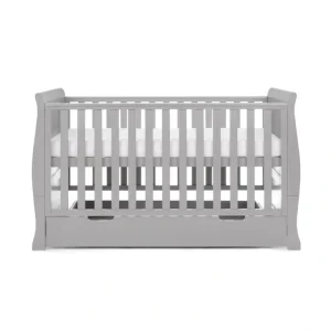 Flash Sale Obaby Stamford Classic Cot Bed - Warm Grey - CaringForTots - Professional Baby and Children's Products | Caring for Growth, Caring for Every Moment