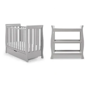 Clearance Obaby Stamford Space Saver 2 Piece Room Set - Warm Grey - CaringForTots - Professional Baby and Children's Products | Caring for Growth, Caring for Every Moment