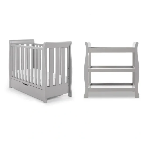 Clearance Obaby Stamford Space Saver 2 Piece Room Set - Warm Grey - CaringForTots - Professional Baby and Children's Products | Caring for Growth, Caring for Every Moment