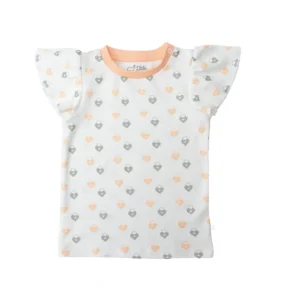 New Organic Cotton Ashley Ruffled Tee - Love Lock - CaringForTots - Professional Baby and Children's Products | Caring for Growth, Caring for Every Moment