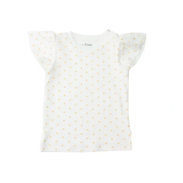Shop Organic Cotton Ashley Ruffled Tee - Star - CaringForTots - Professional Baby and Children's Products | Caring for Growth, Caring for Every Moment