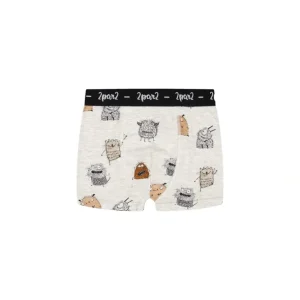 Best Organic Cotton Boxer Short Heather Beige Printed Monsters - CaringForTots - Professional Baby and Children's Products | Caring for Growth, Caring for Every Moment