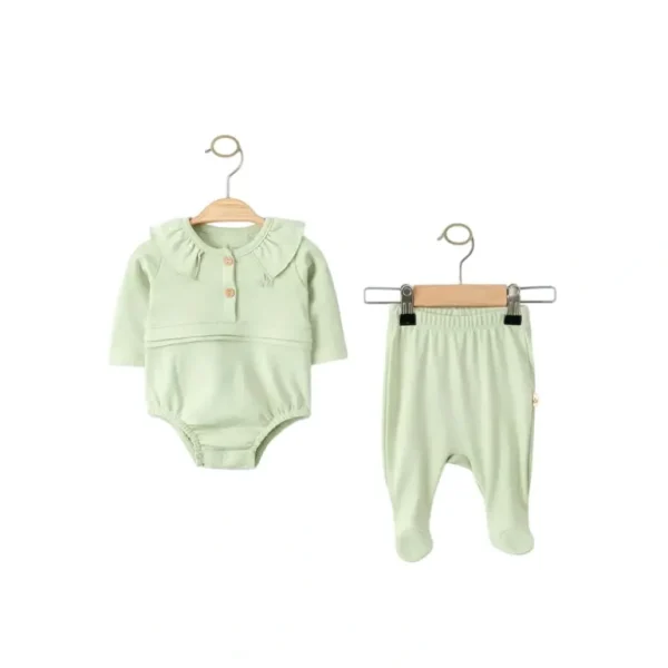 Clearance Organic Cotton Green Bodysuit And Pant Set - CaringForTots - Professional Baby and Children's Products | Caring for Growth, Caring for Every Moment