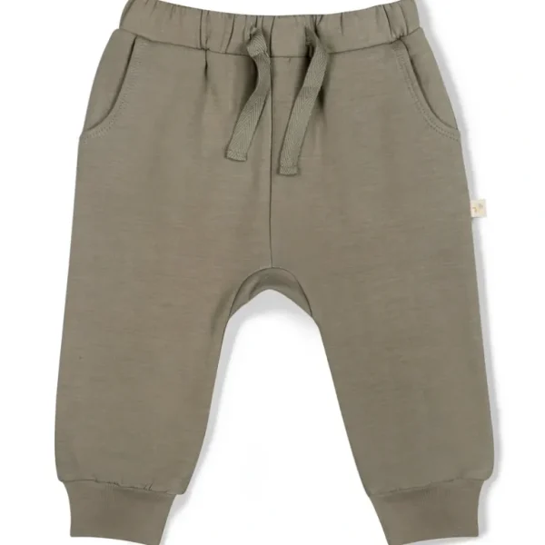 Fashion Organic Fleece Jogger Pants - Olive - CaringForTots - Professional Baby and Children's Products | Caring for Growth, Caring for Every Moment
