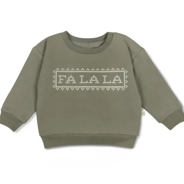 Flash Sale Organic Fleece Sweatshirt - Fa La La - CaringForTots - Professional Baby and Children's Products | Caring for Growth, Caring for Every Moment
