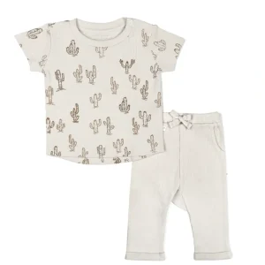 Store Organic Tee & Pants Set - Cactus - CaringForTots - Professional Baby and Children's Products | Caring for Growth, Caring for Every Moment