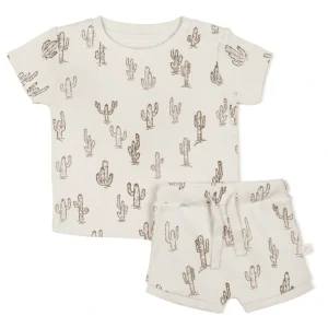 Hot Organic Tee And Shorties Set - Cactus - CaringForTots - Professional Baby and Children's Products | Caring for Growth, Caring for Every Moment
