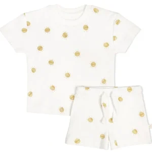 Shop Organic Tee And Shorts Set - Sunshine - CaringForTots - Professional Baby and Children's Products | Caring for Growth, Caring for Every Moment