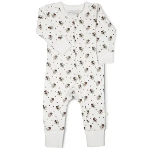 Shop Organic 2-way Zip Romper - Plum Ditsy - CaringForTots - Professional Baby and Children's Products | Caring for Growth, Caring for Every Moment
