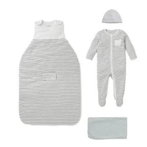 Clearance Outlet - MORI Clever Sleep Set - Grey Stripe - CaringForTots - Professional Baby and Children's Products | Caring for Growth, Caring for Every Moment