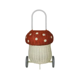Best Outlet - Olli Ella Rattan Mushroom Luggy - Red - CaringForTots - Professional Baby and Children's Products | Caring for Growth, Caring for Every Moment