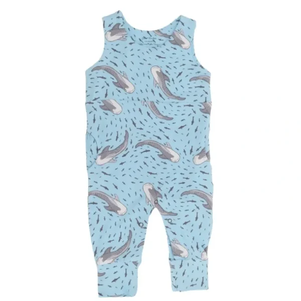 Flash Sale Overall - Swirling Sharks - CaringForTots - Professional Baby and Children's Products | Caring for Growth, Caring for Every Moment