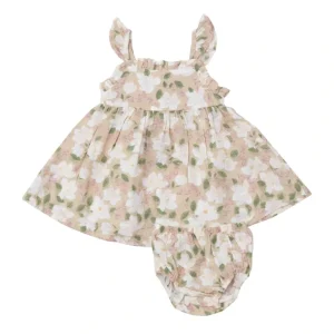 Best Paperbag Ruffle Sundress - Magnolias - CaringForTots - Professional Baby and Children's Products | Caring for Growth, Caring for Every Moment