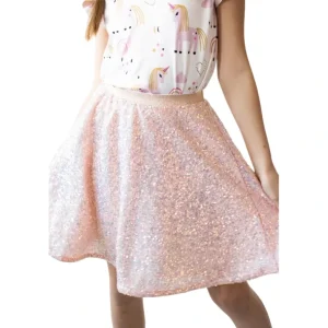 Outlet Peach Sequin Twirl Skirt - CaringForTots - Professional Baby and Children's Products | Caring for Growth, Caring for Every Moment
