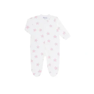 Pink Stars Print Zipper Footie - CaringForTots - Professional Baby and Children's Products | Caring for Growth, Caring for Every Moment* Footies - Zippered