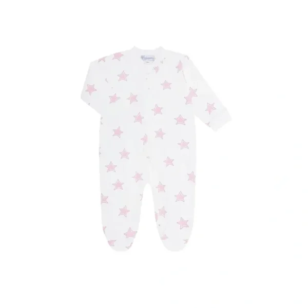 Pink Stars Print Zipper Footie - CaringForTots - Professional Baby and Children's Products | Caring for Growth, Caring for Every Moment* Footies - Zippered