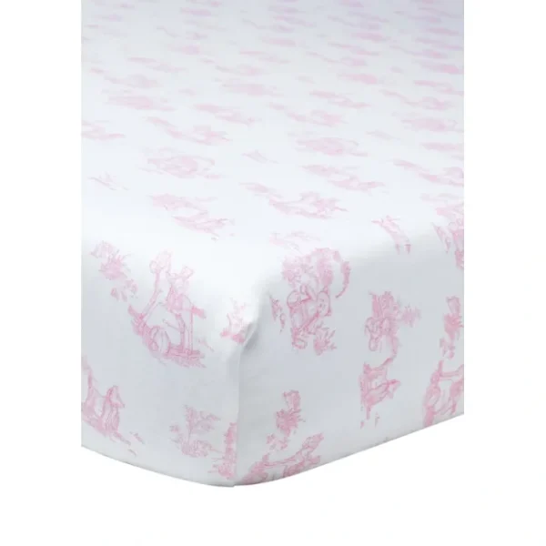 Pink Toile Baby Crib Sheets - CaringForTots - Professional Baby and Children's Products | Caring for Growth, Caring for Every Moment* Crib Sheets