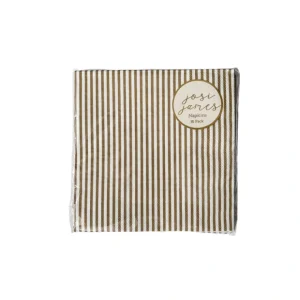 Pinstripe Gold Matte Large Napkin (set Of 16) - CaringForTots - Professional Baby and Children's Products | Caring for Growth, Caring for Every Moment* Napkins