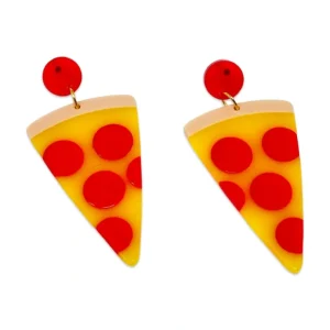 Pizza Acetate Earrings - CaringForTots - Professional Baby and Children's Products | Caring for Growth, Caring for Every Moment* Jewelry